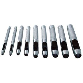 Bőrlyukasztó klt., műanyag tartóban; 9db, 2,5-10mm