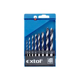 Fafúró klt., műanyag dobozban; 8db 3-10mm polírozott