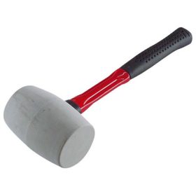 Gumikalapács üvegszálas nyéllel, fehér gumi ; 65mm, 1kg