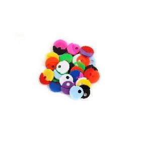 Kulcsfejdísz szines kerek műanyag