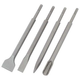   Betonvéső klt. 4db, SDS PLUS; 250mm hosszú, hegyes, lapos 25mm, lapos 45mm, horony