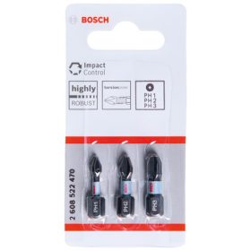 BOSCH Impact control csavarbit PH1, PH2, PH3, 25mm, 3 db.