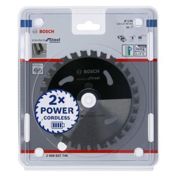 BOSCH Standard for Steel körfűrészlap akkus körfűrészekhez 136x20x30T