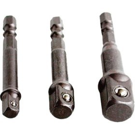   Dugókulcs adapter készlet 3db-os; 1/4" - 3/8" - 1/2", befogás: 1/4" hatszög
