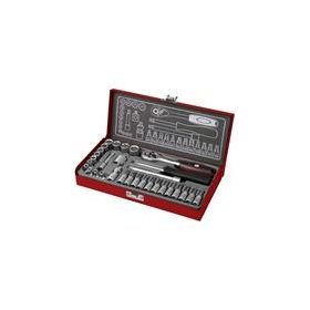   Dugókulcs és bitdugófej klt. 1/4", 31db, 61CrV5; mattkróm FORTUM