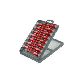   Órás csavarhúzó klt. 15db, két komponensű ergonomikus markolat, műanyag tartóban