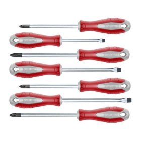   Csavarhúzó klt., 7db; lapos: 3×75, 5×100, 6×125mm, PH1×100, PH2×125, PZ1×100, PZ2×125, CV. mágneses, papír doboz