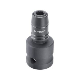   Adapter, impakt 1/4" BIT-ek gépi befogásához, 1/2" gépi befogás, gyorskioldóval, CrMoV, hossz: 49 mm