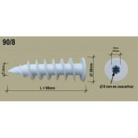 Műanyag tipli csavar nélkül