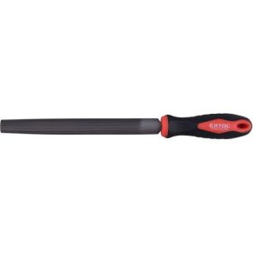   Fémreszelő 200mm félkerek, T12 acél, vágat 2, finom, TPR gumis műanyag nyél