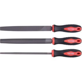   Fémreszelő klt., 3 db (lapos, félkerek, kerek), 200mm, T12 acél, vágat 2, finom, TPR gumis műanyag nyél