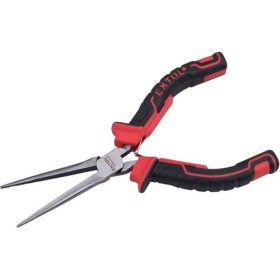   Hosszú csőrű fogó, mini; 150 mm, TÜV/GS, kétszínű műanyag nyél, rugós