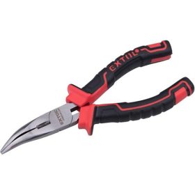   Hajlított csőrű rádiós fogó; 160mm, duál narancs/kék, TPR nyél, akasztós szerszámtartó