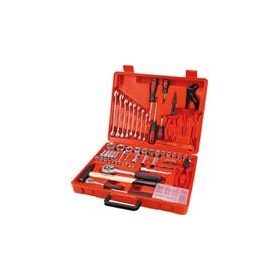  Szerszám és dugókulcs klt.,73db; 1/4", és 1/2" racs.kar (72 fog), 4-32mm,16+21mm gyertyakulcs, cs.-vill. kulcsok 10-19mm