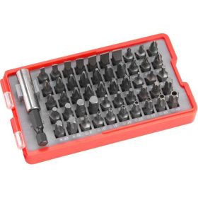   Behajtó klt. 51 db Cr.V., lapos:3-7mm, PH0-3, PZ0-3, HEX 1,5-6mm, T és TTa 8-40, övre akasztható műanyag tartóban