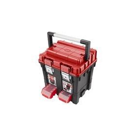   Szerszámosláda profi erős, műanyag 440×350×440mm, fémcsatos, tálcával, lakatolható, ALU nyél