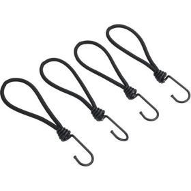   Leszorító gumipók klt. 4 db, 18 cm × 6 mm, kampóval, erős Latex gumi, takaróponyva rögzítéséhez