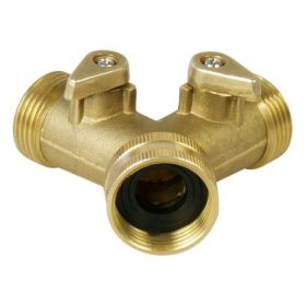 Elzárható Y-csatlakozó; réz, 3/4"