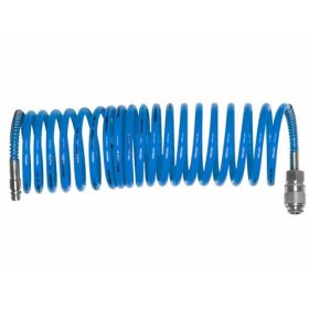   Légtömlő spirál kompresszorhoz, 5m, 8 Bar, belső/külső átmérő: 6/8mm, PE, 1/4" gyorscsatlakozóval